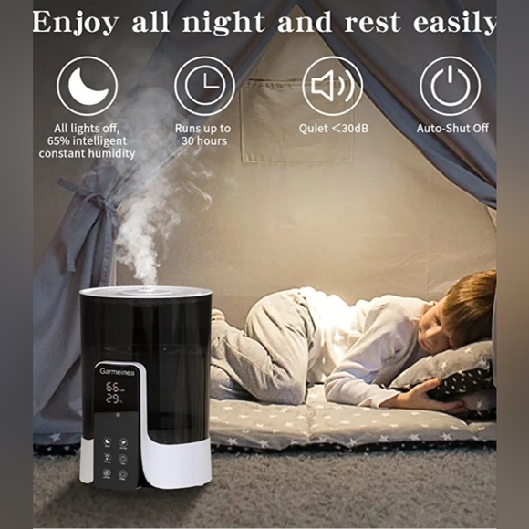 Humidifer ultrasonic Cool Mist For Home,Bedroom,Large Rooms. Intelligent,quit - Picture 4 of 6